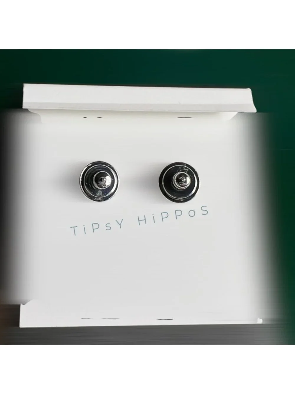 NEW!  Tory Burch Silver and Gold Logo Stud Earrings